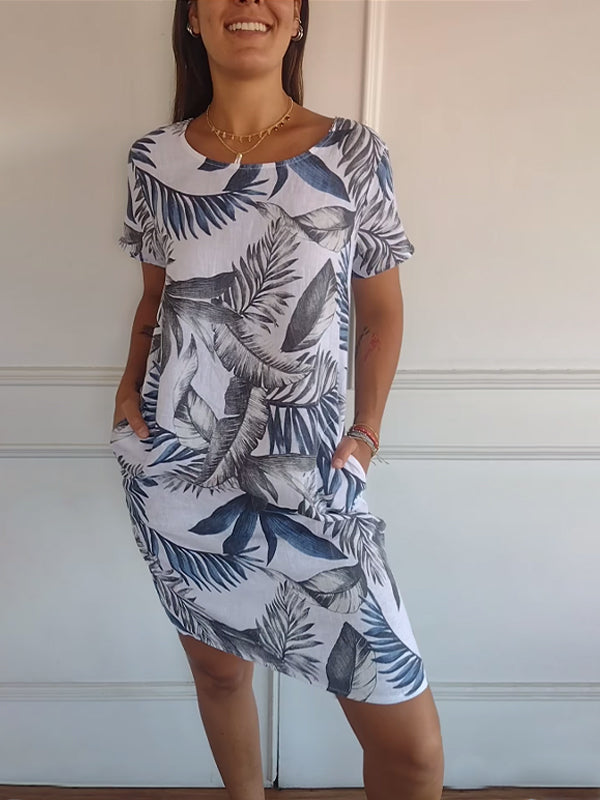 💖Limited Sale 50% OFF💖Casual Printed Dress with Pockets