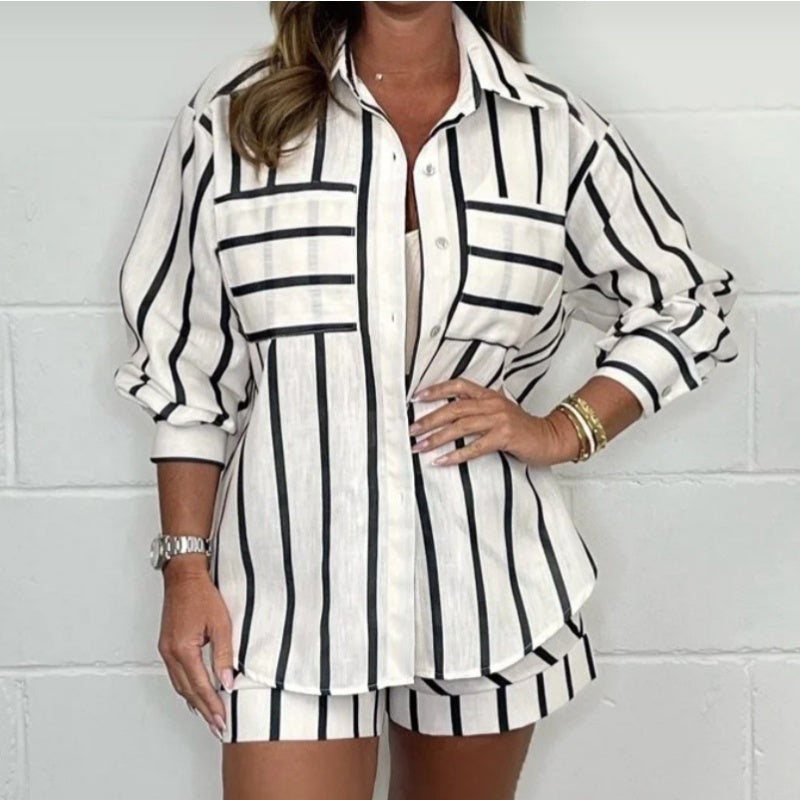 💖Limited Sale 50% OFF💖Women's Summer Casual Stripe 2-Piece Set