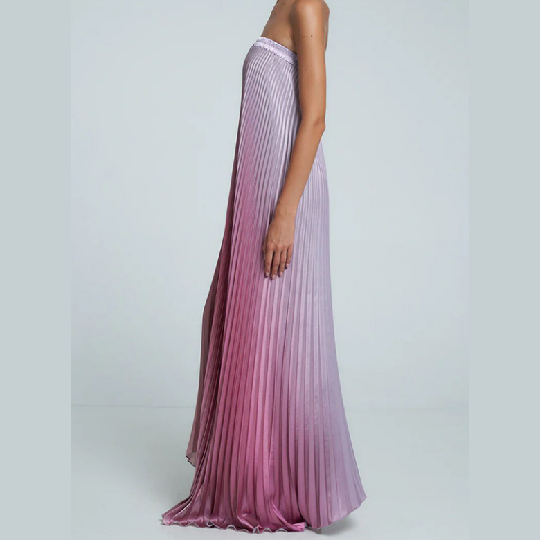 💖LAST DAY PROMOTION - 50%OFF💖Ombre Strapless Pleated Evening Dress