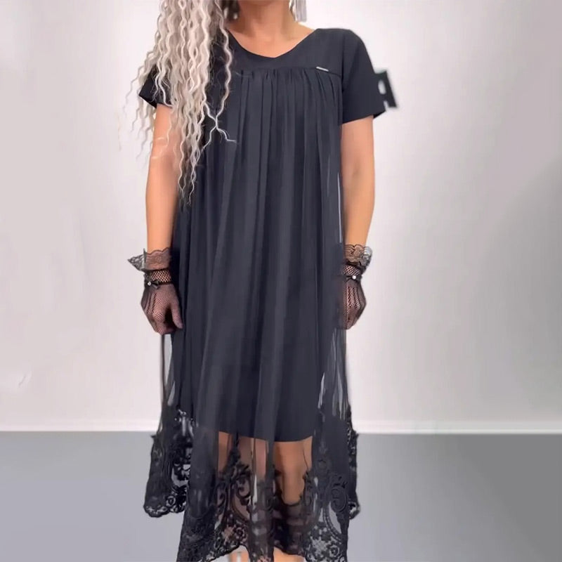 💖Limited Sale 50% OFF💖Women's Black Printed Cotton Dress