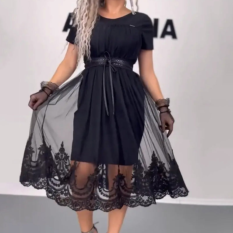 💖Limited Sale 50% OFF💖Women's Black Printed Cotton Dress