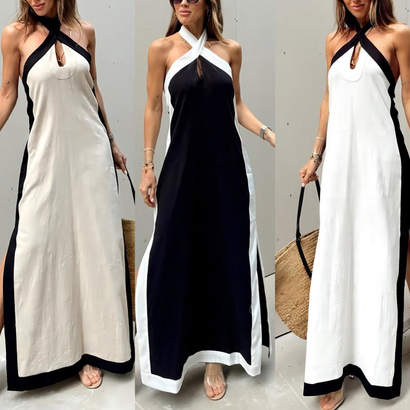 💕Limited Sale 50% OFF💕Women's Backless Halter Neck Split Maxi Dress – Effortless Elegance Awaits!