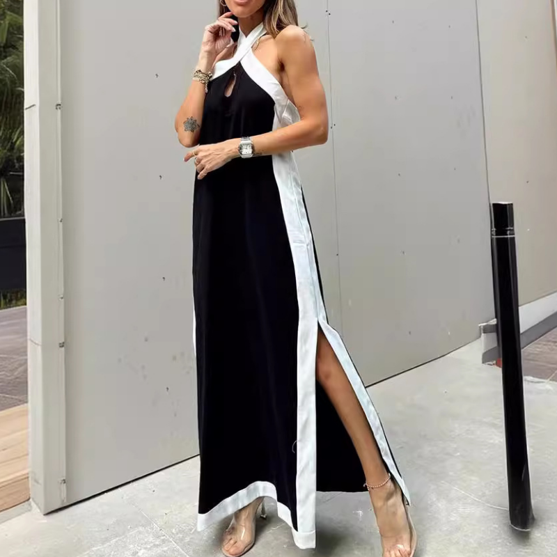 💕Limited Sale 50% OFF💕Women's Backless Halter Neck Split Maxi Dress – Effortless Elegance Awaits!