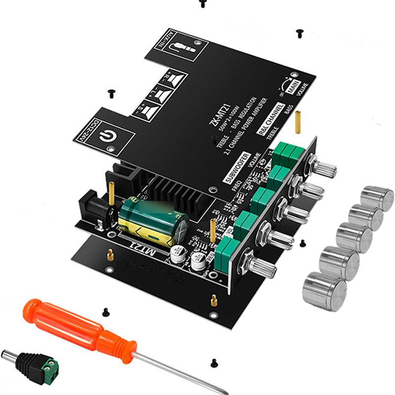 🔊🎵2.1 Channel Bluetooth-Compatible Audio Power Amplifier Module📡 Wireless Connection, Powerful Sound, Ideal for Music Lovers!