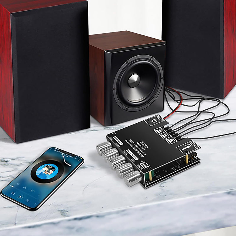🔊🎵2.1 Channel Bluetooth-Compatible Audio Power Amplifier Module📡 Wireless Connection, Powerful Sound, Ideal for Music Lovers!