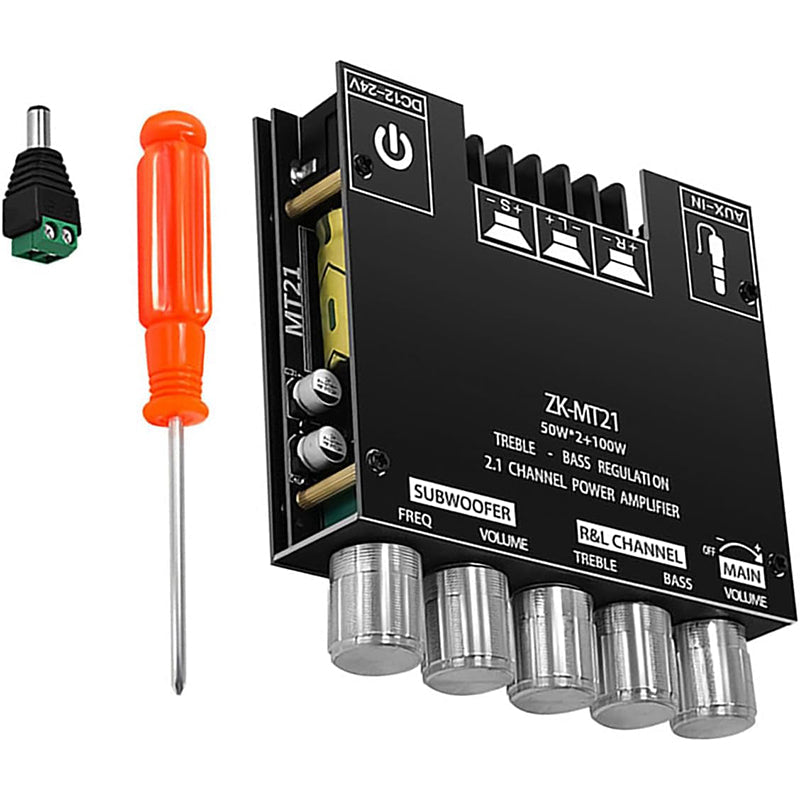 🔊🎵2.1 Channel Bluetooth-Compatible Audio Power Amplifier Module📡 Wireless Connection, Powerful Sound, Ideal for Music Lovers!