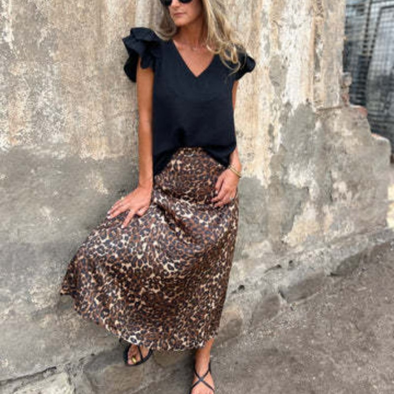 💕Limited Time 50% Off💕Women's Stylish Leopard Print Long Skirt
