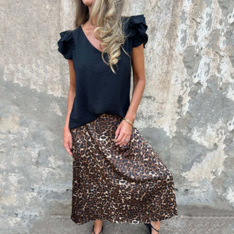 💕Limited Time 50% Off💕Women's Stylish Leopard Print Long Skirt