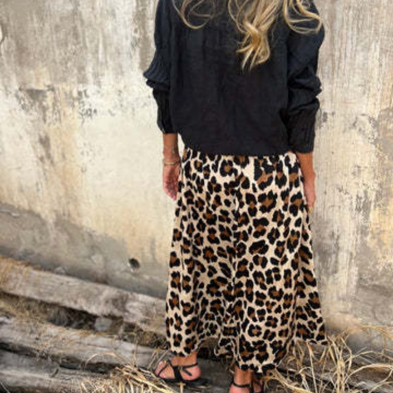 💕Limited Time 50% Off💕Women's Stylish Leopard Print Long Skirt