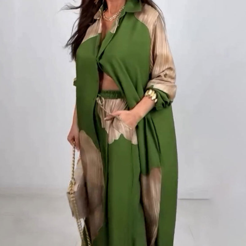 💖Limited Sale 50% OFF💖Full Button Down Long Shirt & Drawstring Pants Set