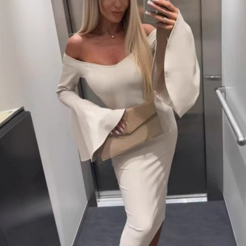 💕Limited Sale 50% OFF💕Off-Shoulder Bell Sleeve Midi Dress