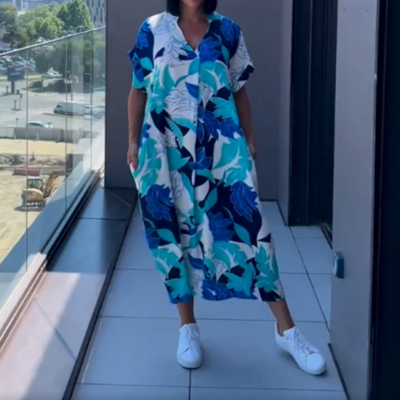 💕Limited Sale 50% OFF💕Women's Casual Elegant Printed V-Neck Dress