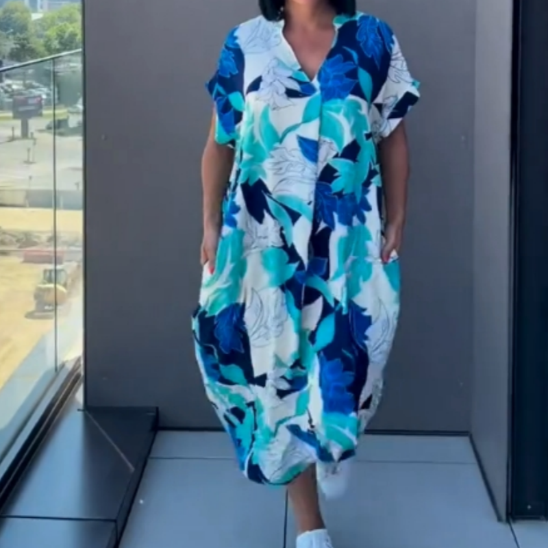 💕Limited Sale 50% OFF💕Women's Casual Elegant Printed V-Neck Dress