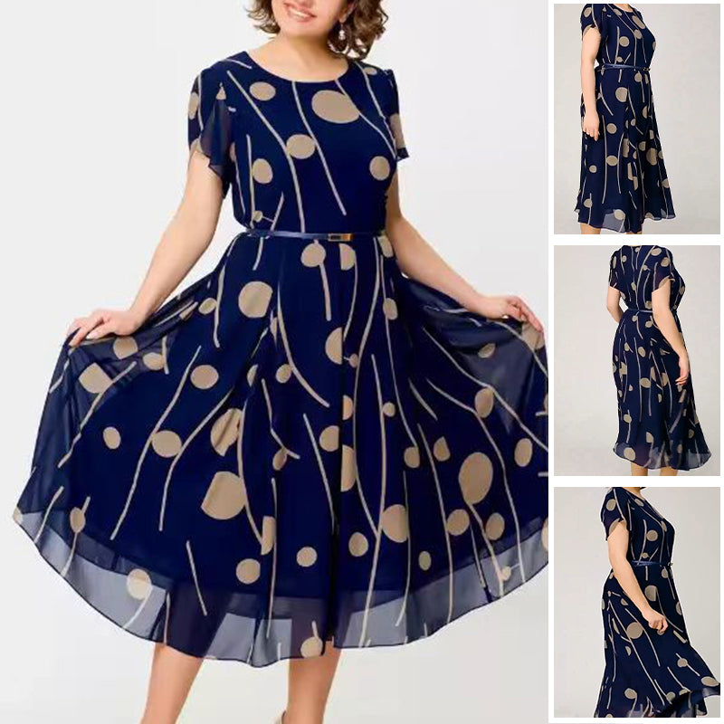 🔥2025 New Design 50% Off🔥Polka Dot Print Mesh Short Sleeve Dress