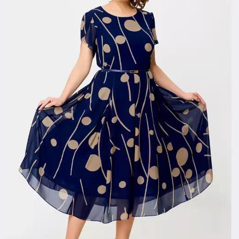 🔥2025 New Design 50% Off🔥Polka Dot Print Mesh Short Sleeve Dress