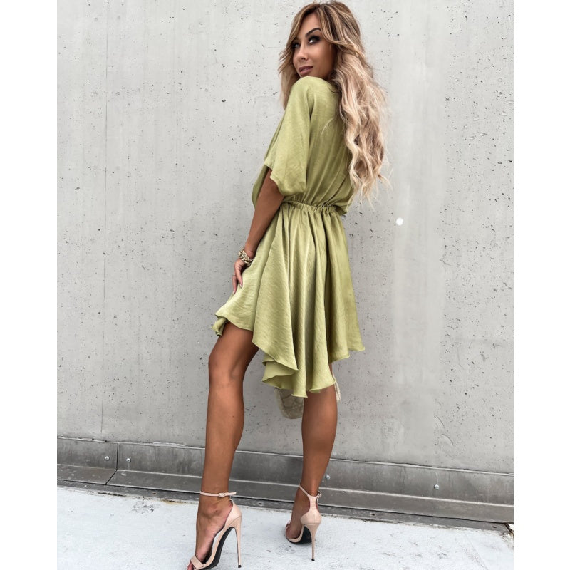 💖Limited Sale 50% OFF💖Women's Fluttering Loose Waist Irregular Hem Dresses