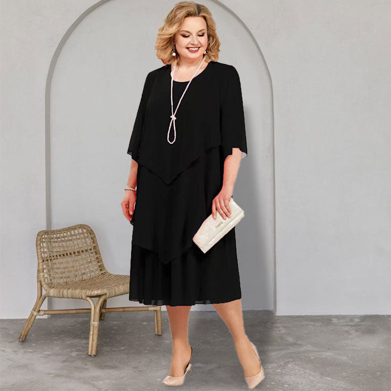 💖LAST DAY PROMOTION - 50%OFF💖Plus Size Layered Midi Dress