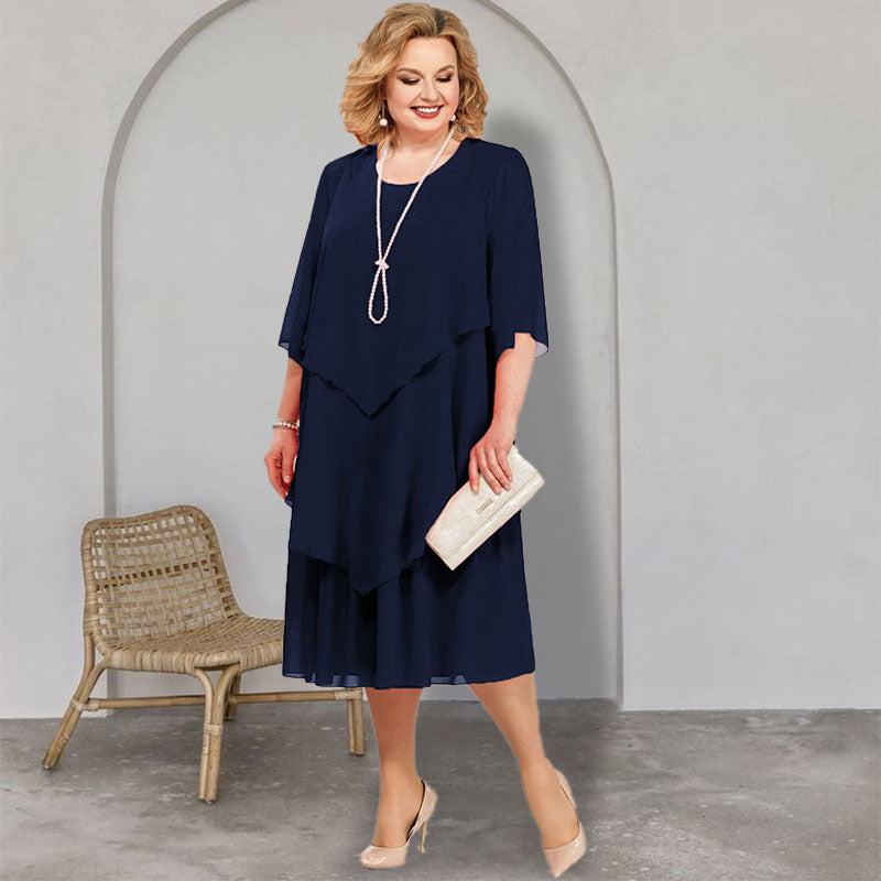 💖LAST DAY PROMOTION - 50%OFF💖Plus Size Layered Midi Dress