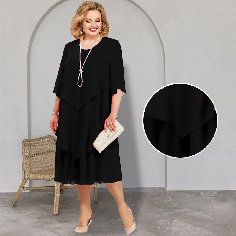 💖LAST DAY PROMOTION - 50%OFF💖Plus Size Layered Midi Dress