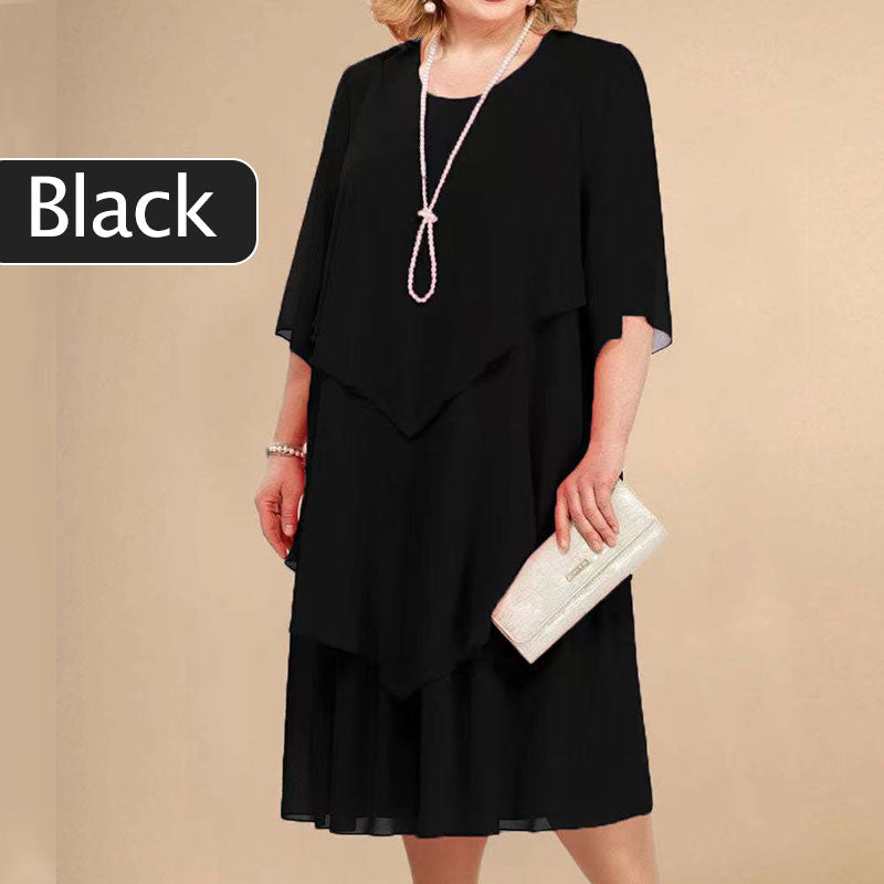 💖LAST DAY PROMOTION - 50%OFF💖Plus Size Layered Midi Dress