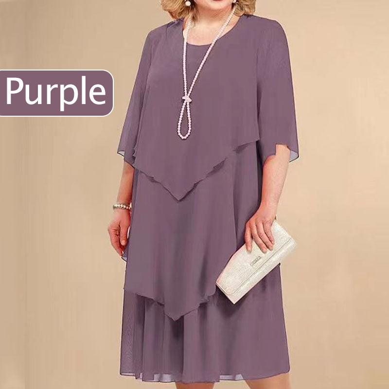 💖LAST DAY PROMOTION - 50%OFF💖Plus Size Layered Midi Dress