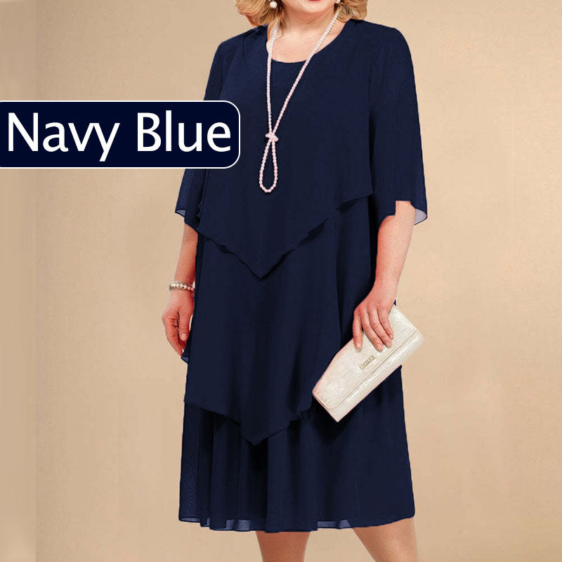 💖LAST DAY PROMOTION - 50%OFF💖Plus Size Layered Midi Dress
