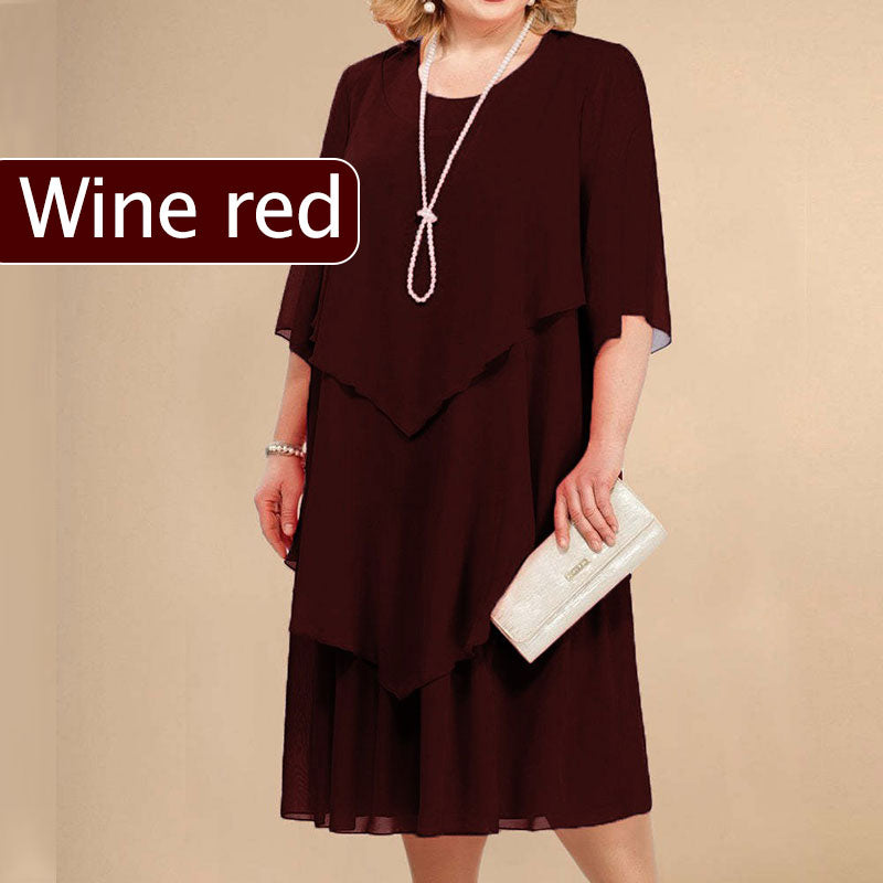 💖LAST DAY PROMOTION - 50%OFF💖Plus Size Layered Midi Dress