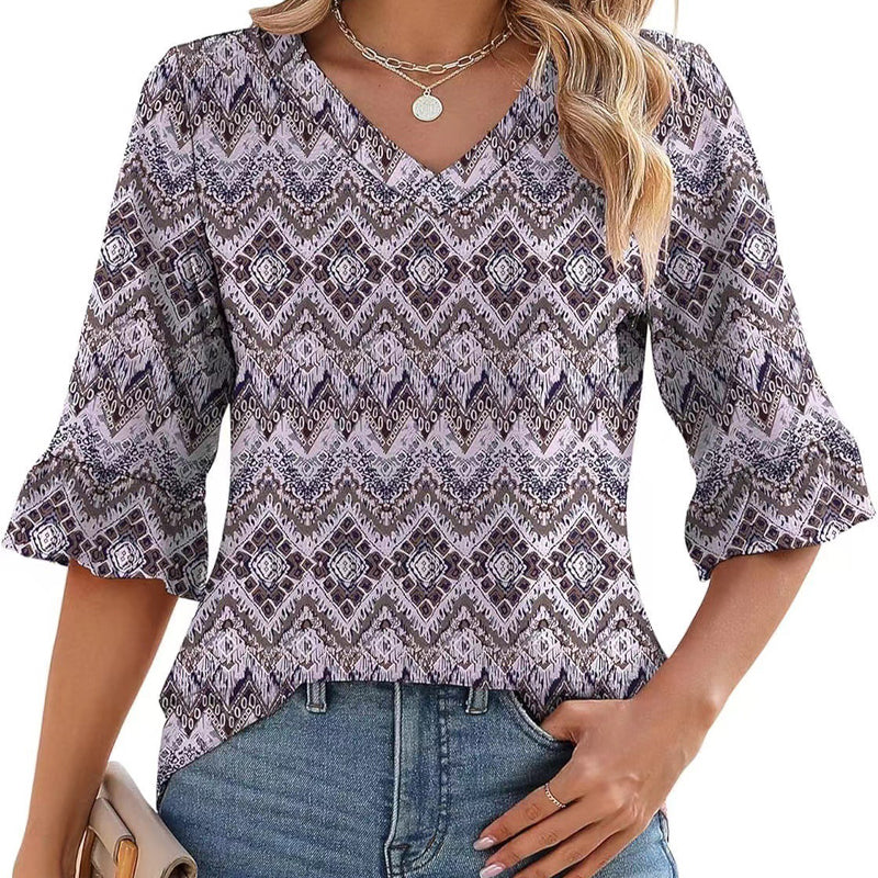 💖LAST DAY SALE 50% OFF💖Women's Elegant Ruffle Sleeve V-Neck Tops