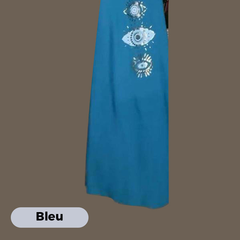 💖Last Day 50% OFF💖Women's Sleeveless Long Dress With Eye Print