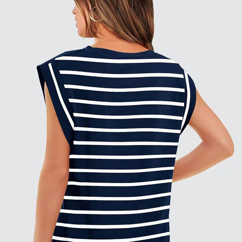 💖Last Day 50% OFF💖Women's Fashionable Versatile Striped Sleeveless Top