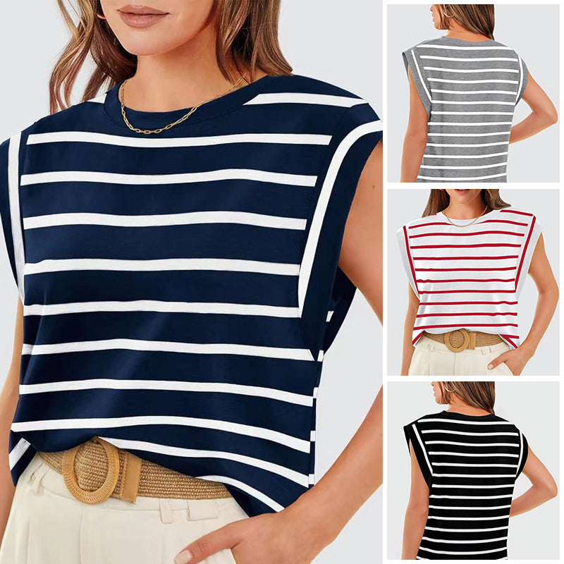 💖Last Day 50% OFF💖Women's Fashionable Versatile Striped Sleeveless Top