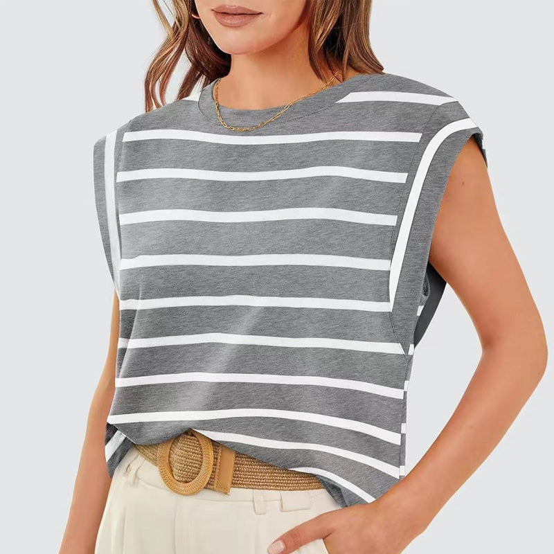 💖Last Day 50% OFF💖Women's Fashionable Versatile Striped Sleeveless Top