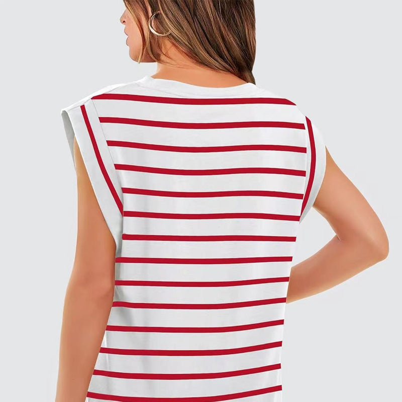 💖Last Day 50% OFF💖Women's Fashionable Versatile Striped Sleeveless Top