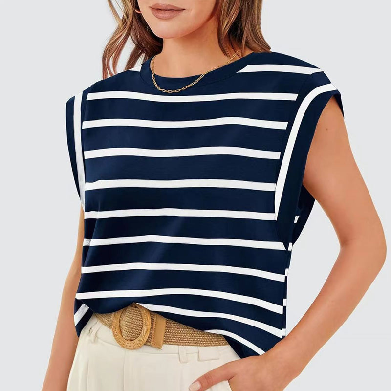💖Last Day 50% OFF💖Women's Fashionable Versatile Striped Sleeveless Top