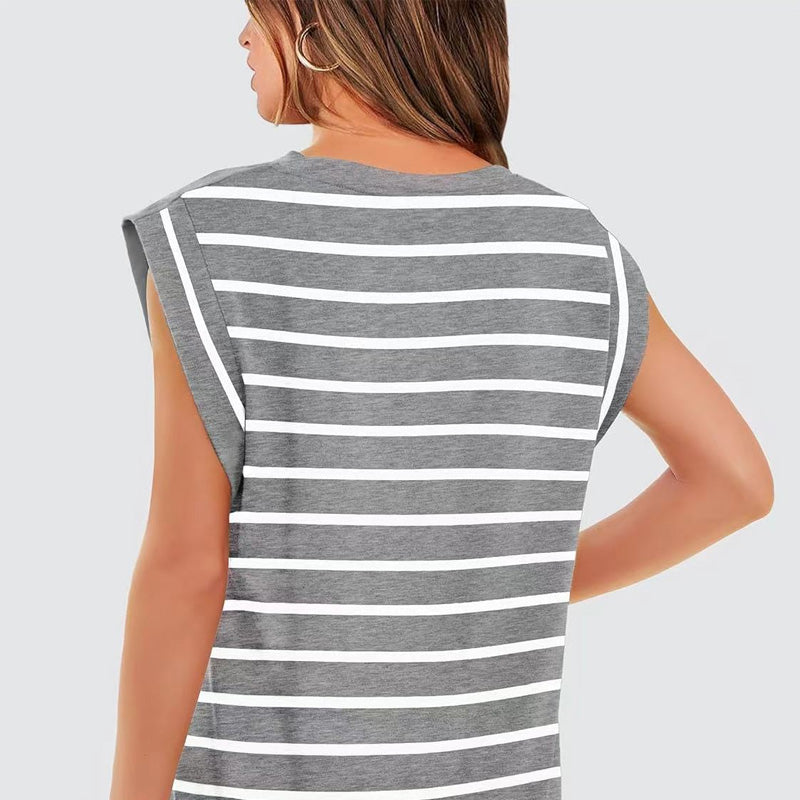 💖Last Day 50% OFF💖Women's Fashionable Versatile Striped Sleeveless Top