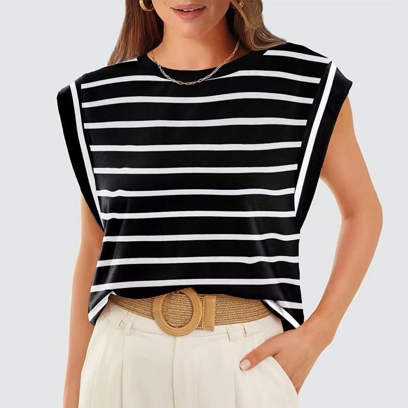 💖Last Day 50% OFF💖Women's Fashionable Versatile Striped Sleeveless Top