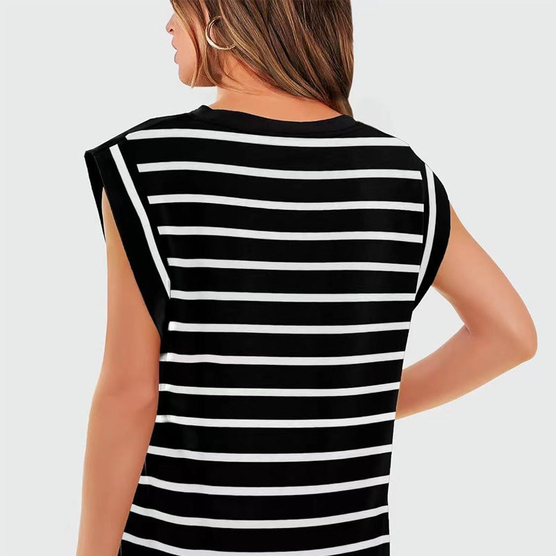 💖Last Day 50% OFF💖Women's Fashionable Versatile Striped Sleeveless Top