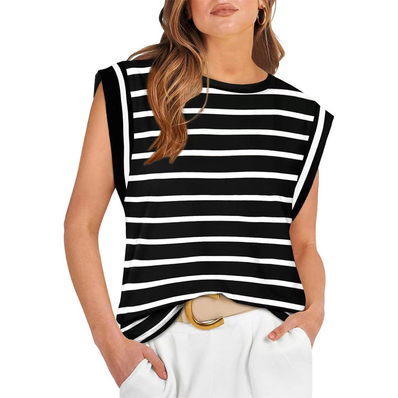 💖Last Day 50% OFF💖Women's Fashionable Versatile Striped Sleeveless Top