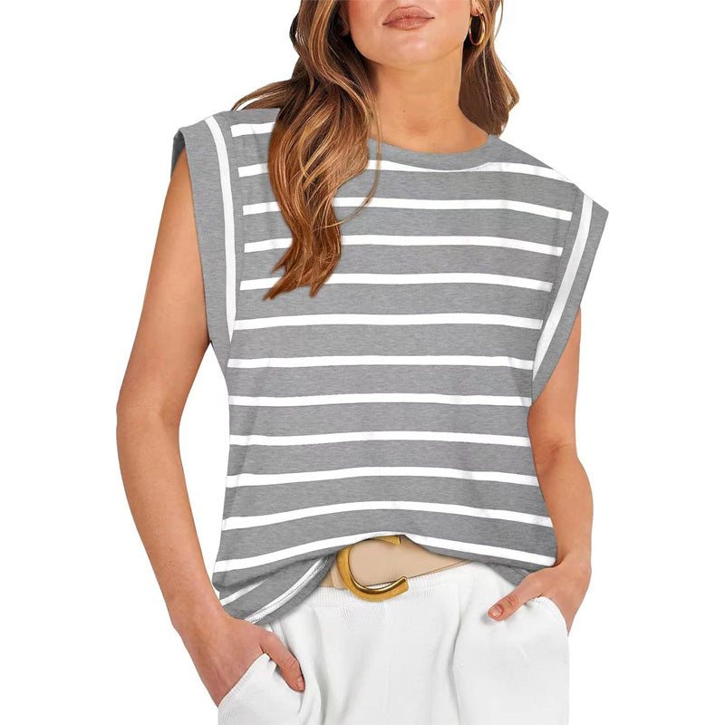 💖Last Day 50% OFF💖Women's Fashionable Versatile Striped Sleeveless Top