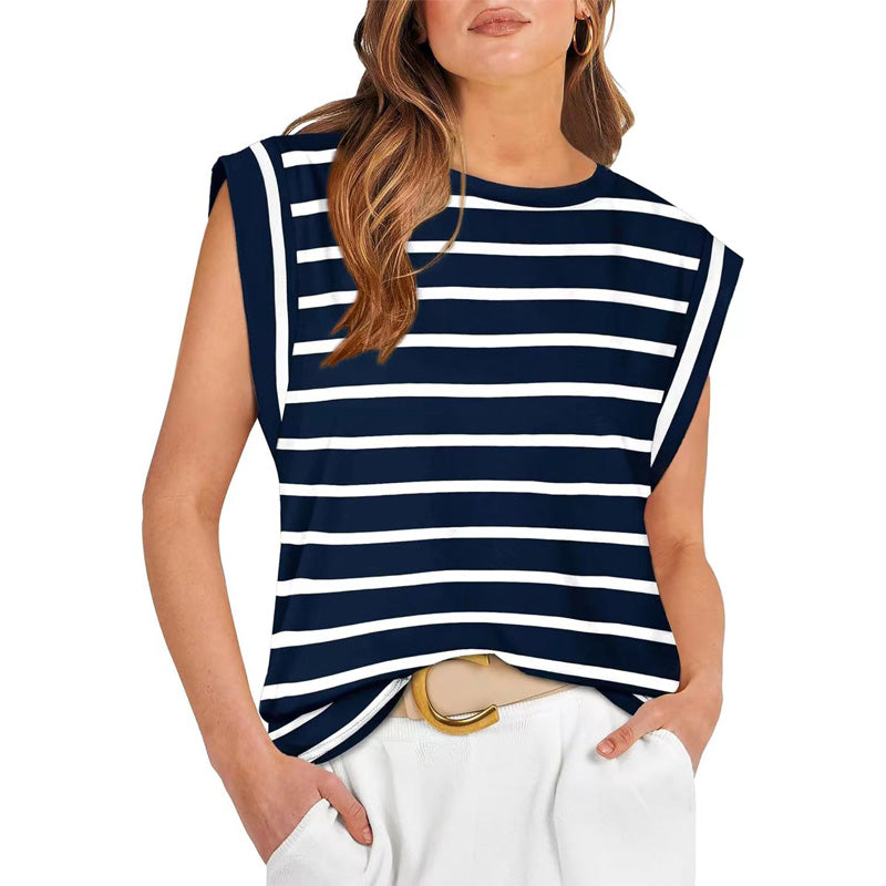 💖Last Day 50% OFF💖Women's Fashionable Versatile Striped Sleeveless Top