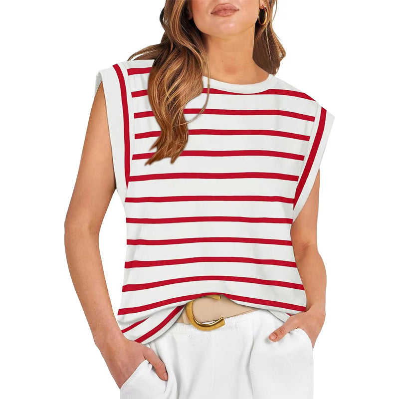 💖Last Day 50% OFF💖Women's Fashionable Versatile Striped Sleeveless Top