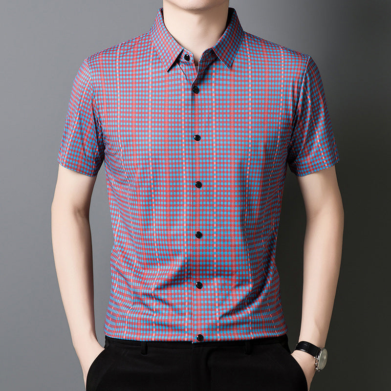 ✨LAST DAY SALE 50% OFF✨Men's Cooling Plaid Short Sleeve Button-Down Shirt