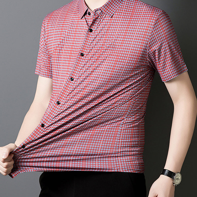 ✨LAST DAY SALE 50% OFF✨Men's Cooling Plaid Short Sleeve Button-Down Shirt