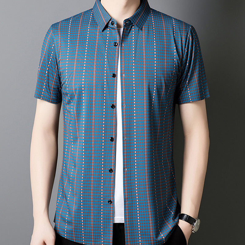 ✨LAST DAY SALE 50% OFF✨Men's Cooling Plaid Short Sleeve Button-Down Shirt