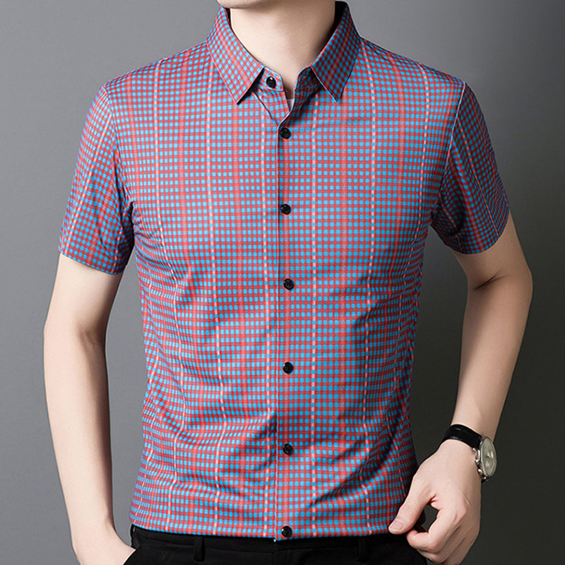 ✨LAST DAY SALE 50% OFF✨Men's Cooling Plaid Short Sleeve Button-Down Shirt