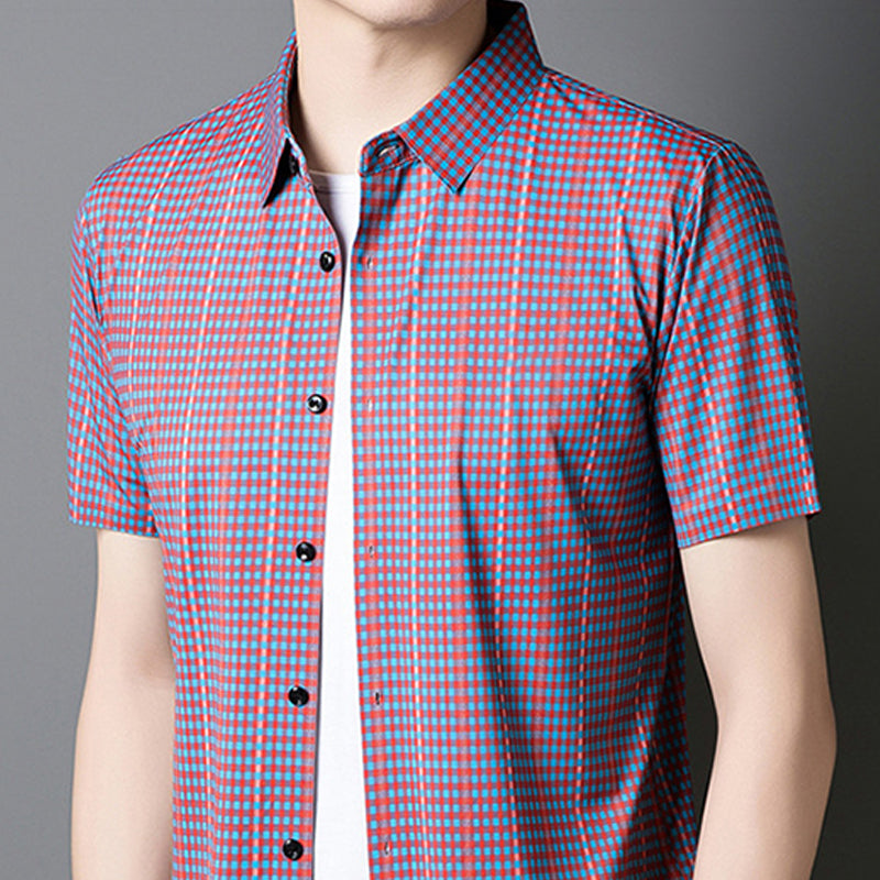 ✨LAST DAY SALE 50% OFF✨Men's Cooling Plaid Short Sleeve Button-Down Shirt