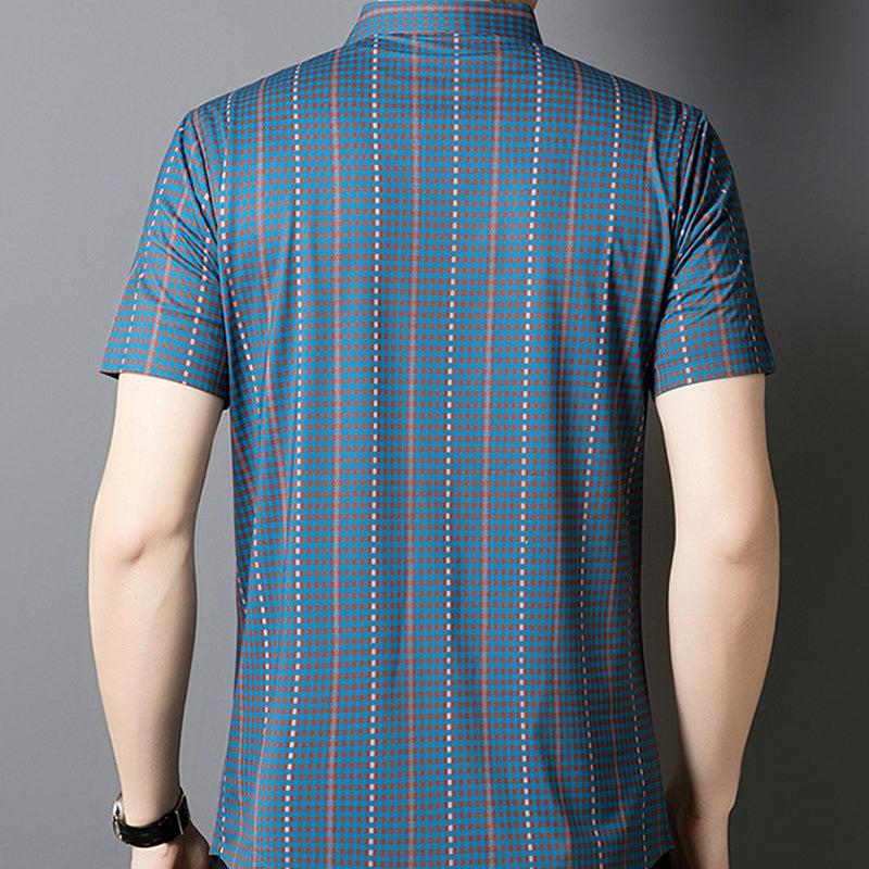 ✨LAST DAY SALE 50% OFF✨Men's Cooling Plaid Short Sleeve Button-Down Shirt