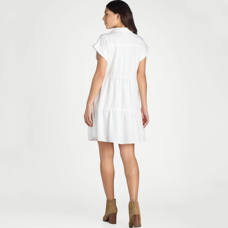 💖LAST DAY SALE 50% OFF💖Women’s Lapel Short Sleeve Pleated Button-Down Dress