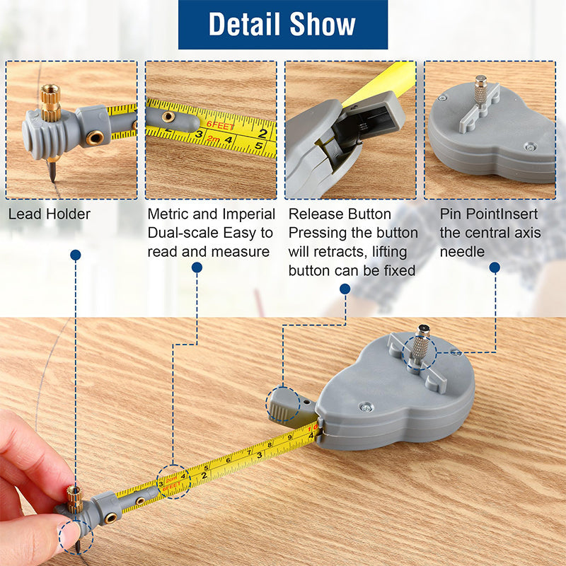 ✨LAST DAY SALE 50% OFF✨Retractable Tape Measure Compass