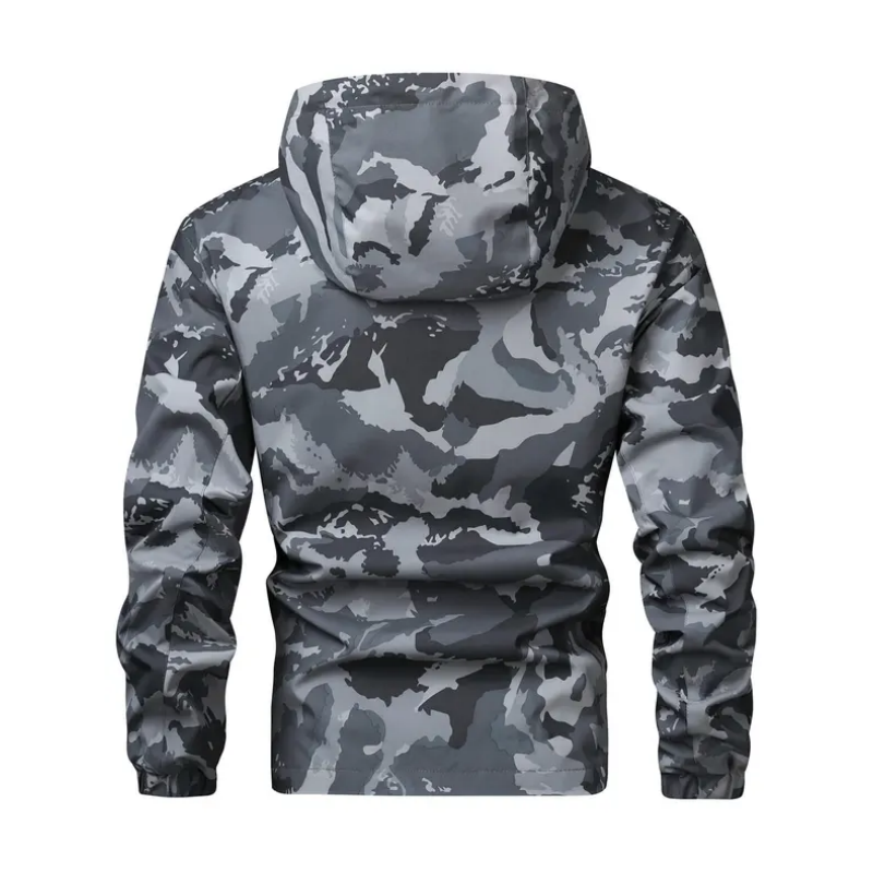 Men's Camouflage Hooded Jacket with Multi-Pocket